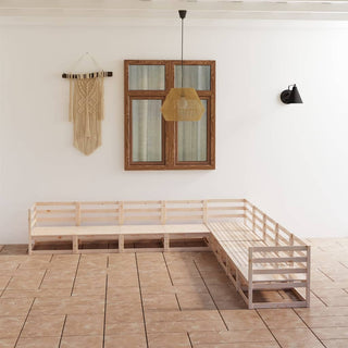 9-Delige Loungeset Massief Grenenhout