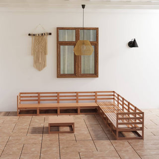 10-Delige Loungeset Massief Grenenhout