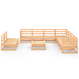 10-Delige Loungeset Massief Grenenhout