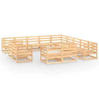 13-Delige Loungeset Massief Grenenhout