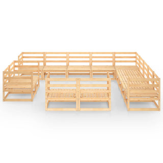 13-Delige Loungeset Massief Grenenhout