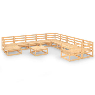 12-Delige Loungeset Massief Grenenhout