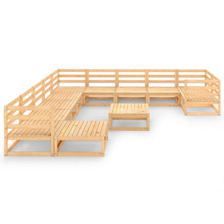 12-Delige Loungeset Massief Grenenhout