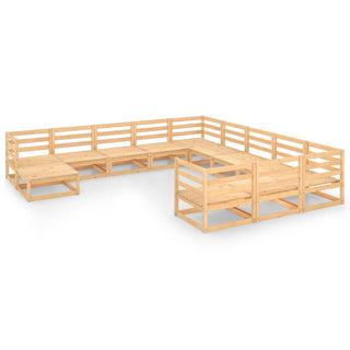 12-Delige Loungeset Massief Grenenhout