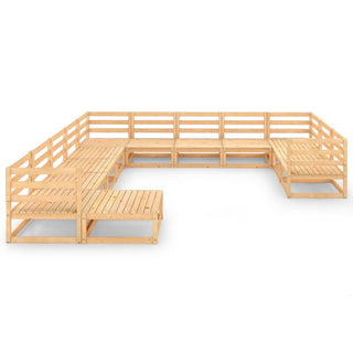 12-Delige Loungeset Massief Grenenhout