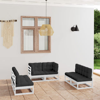 6-Delige Loungeset Massief Grenenhout