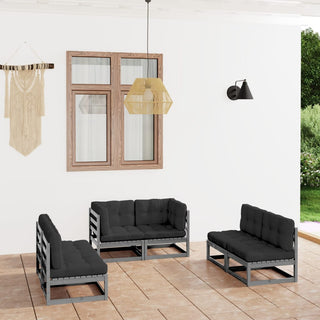 6-Delige Loungeset Massief Grenenhout