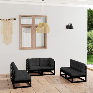 6-Delige Loungeset Massief Grenenhout