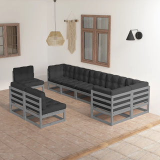 9-Delige Loungeset Massief Grenenhout