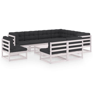 10-Delige Loungeset Massief Grenenhout