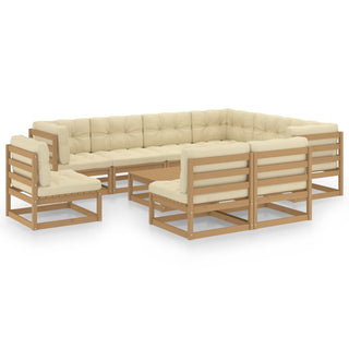 10-Delige Loungeset Massief Grenenhout