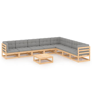 9-Delige Loungeset Massief Grenenhout