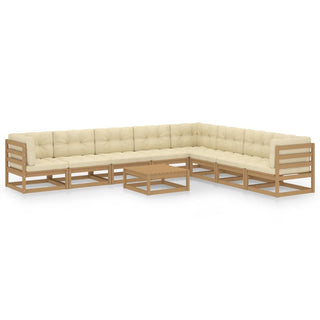 9-Delige Loungeset Massief Grenenhout
