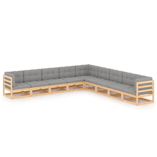9-Delige Loungeset Massief Grenenhout