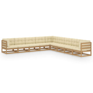 9-Delige Loungeset Massief Grenenhout