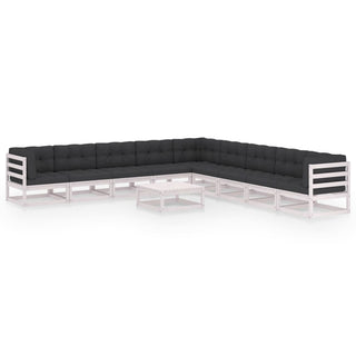 10-Delige Loungeset Massief Grenenhout