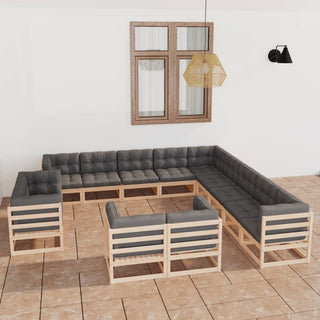 13-Delige Loungeset Massief Grenenhout