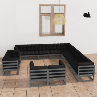 13-Delige Loungeset Massief Grenenhout