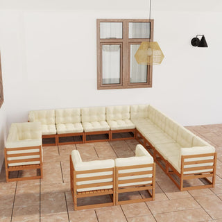 13-Delige Loungeset Massief Grenenhout