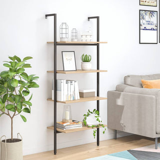 Ladderrek Met 3 Schappen 64X35X20,5 Cm En Zwart