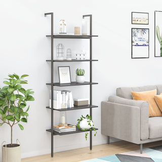 Ladderrek Met 3 Schappen 64X35X20,5 Cm En Zwart