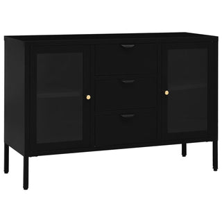 Dressoir 05X35X70 Cm Staal En Gehard Glas