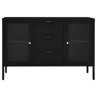 Dressoir 05X35X70 Cm Staal En Gehard Glas