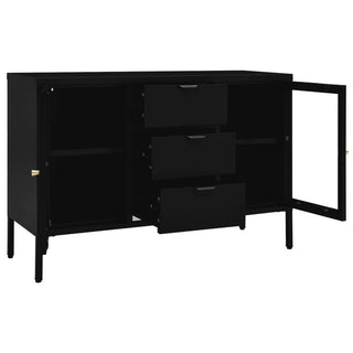 Dressoir 05X35X70 Cm Staal En Gehard Glas