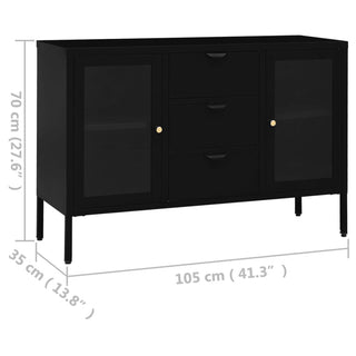 Dressoir 05X35X70 Cm Staal En Gehard Glas