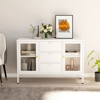 Dressoir 05X35X70 Cm Staal En Gehard Glas