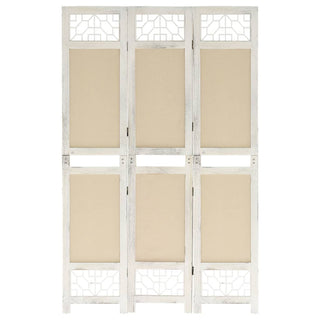 Kamerscherm Met 3 Panelen Stof Crèmekleurig