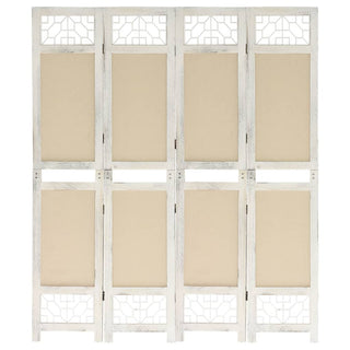 Kamerscherm Met 3 Panelen Stof Crèmekleurig