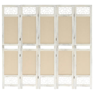 Kamerscherm Met 3 Panelen Stof Crèmekleurig