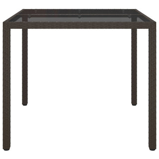Tuintafel Gehard Glas En Poly Rattan