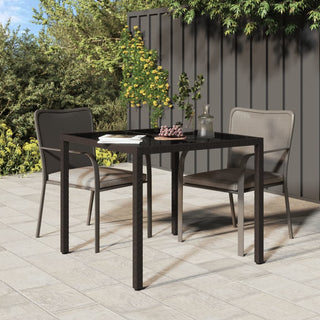 Tuintafel Gehard Glas En Poly Rattan