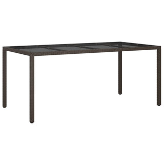 Tuintafel 190X90X75 Cm Gehard Glas En Poly Rattan
