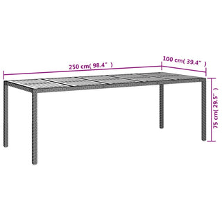 Tuintafel 250X100X75 Cm Poly Rattan
