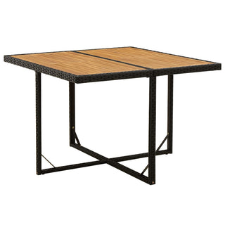 Tuintafel 109X107X74 Cm Poly Rattan En Massief Acaciahout