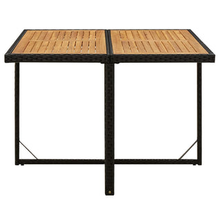 Tuintafel 109X107X74 Cm Poly Rattan En Massief Acaciahout