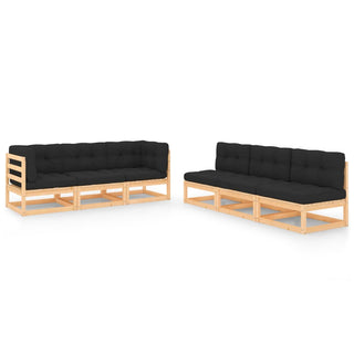 6-Delige Loungeset Massief Grenenhout