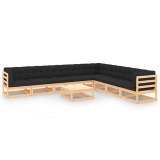 9-Delige Loungeset Massief Grenenhout