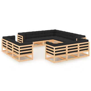 13-Delige Loungeset Massief Grenenhout