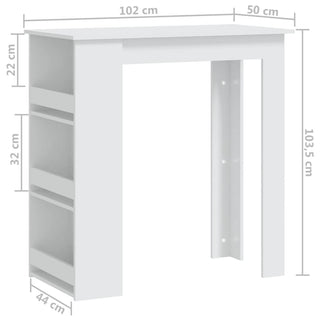 Bartafel Met Opbergrek 102X50X103,5 Cm Spaanplaat