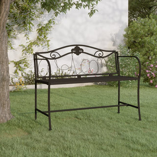 Tuinbank 2-Zits 104 Cm Staal Zwart