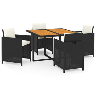 5-Delige Tuinset Met Kussens Poly Rattan Zwart En Bruin