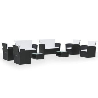 Loungeset Met Kussens Poly Rattan