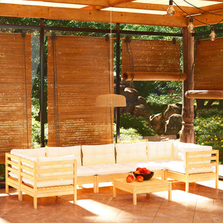 Loungeset Met Grijze Kussens Grenenhout
