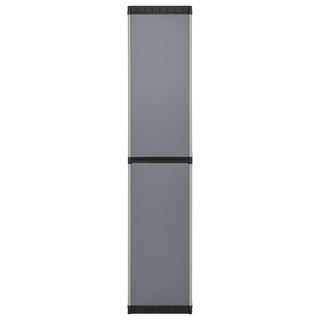 Tuinkast Met 3 Schappen 34X40X168 Cm Grijs En Zwart