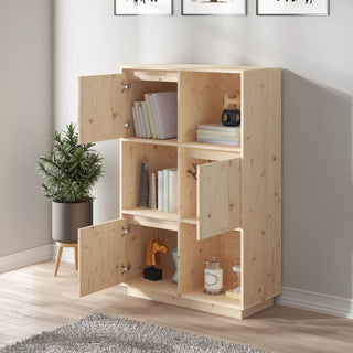 Hoge Kast 74X35X7 Cm Massief Grenenhout