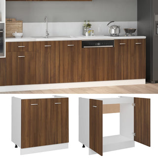 Gootsteenkast 80X46X81,5 Cm Bewerkt Hout Bruineikenkleurig